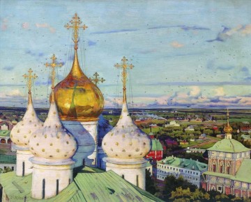 Konstantin Fyodorovich Yuon Werke - Kuppeln schwalben Annahme Kathedrale der Dreieinigkeit sergius lavra Konstantin Yuon